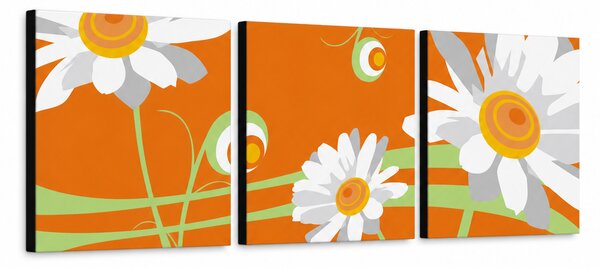 Pictate manual POP Art Floare imagine 3 bucăți flo6 - 120x40 cm