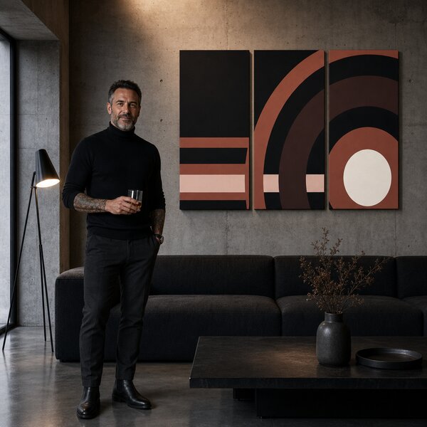 Tablou POP ART pictat manual ABSTRACT 3 buc abstr2 - 60x40 cm