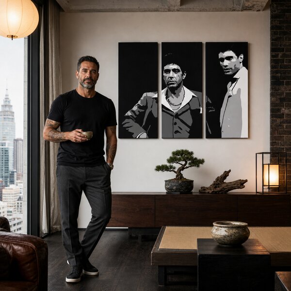Tablou POP ART pictat manual AL PACINO 3 piese al31 - 60x40 cm