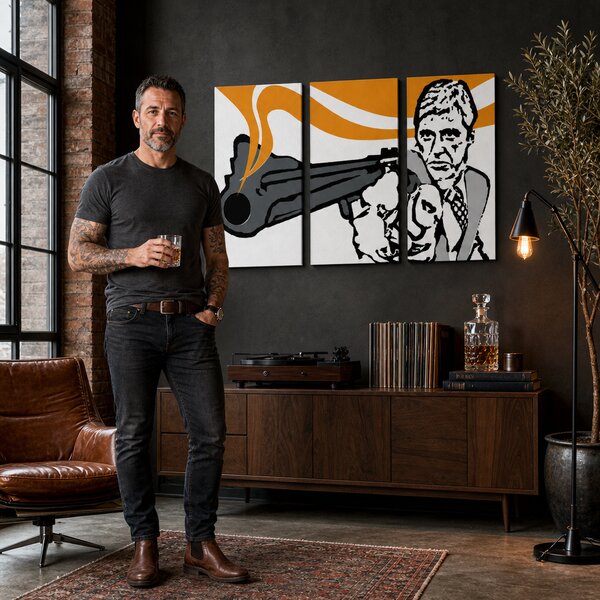 Tablou POP ART pictat manual AL PACINO 3 piese al7 - 60x40 cm