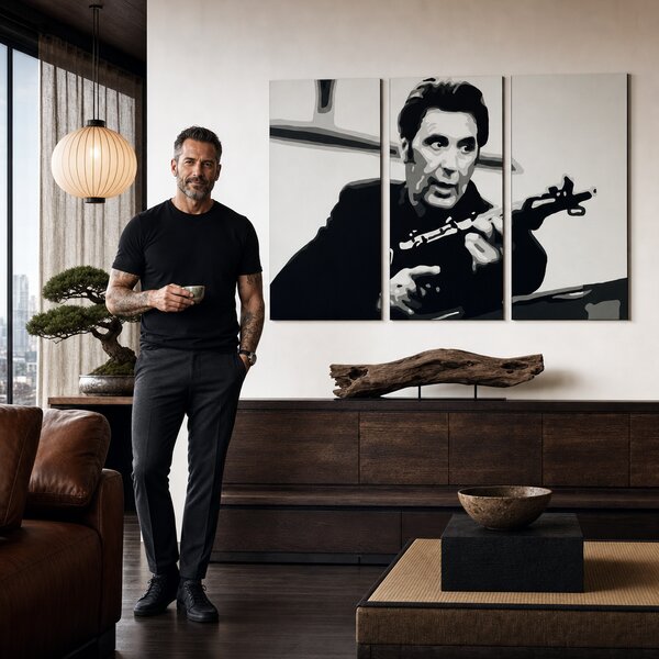 Tablou POP ART pictat manual AL PACINO 3 piese al4 - 60x40 cm