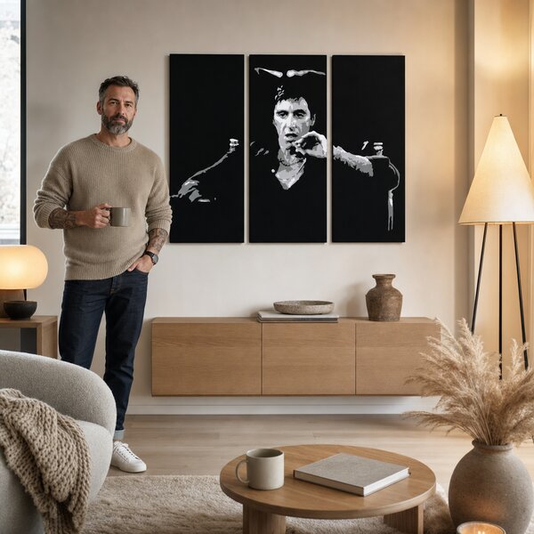 Tablou POP ART pictat manual AL PACINO 3 piese al27 - 60x40 cm