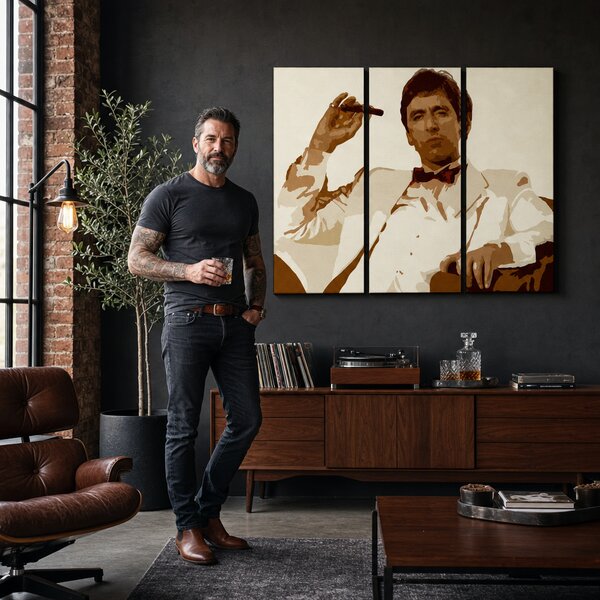 Tablou POP ART pictat manual AL PACINO 3 piese al34 - 60x40 cm