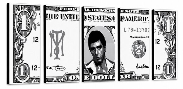 Tablou POP ART pictat manual AL PACINO 5 piese al3 - 150x60 cm