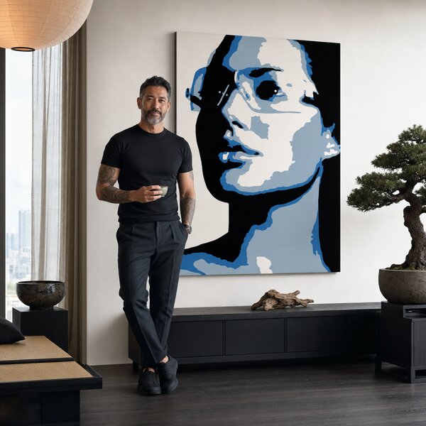 Tablou POP ART pictat manual Angelina Jolie 1 bucată chiar - 30x40 cm