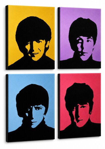 Tablou POP ART pictat manual BEATLES 4 buc bea6 - 60x60 cm