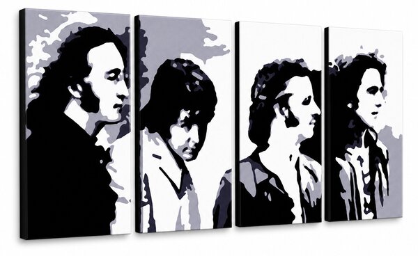 Tablou POP ART pictat manual Beatles 4 bucăți bea5 - 120x60 cm