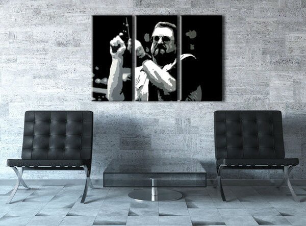 Tablou POP ART pictat manual Big Lebowski 3 bucăți bl1 - 60x40 cm