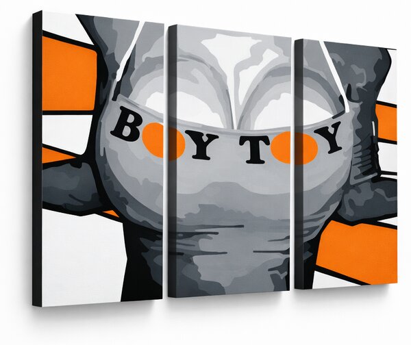 Tablou POP ART pictat manual Boy Toy 3 piese boytoy - 60x40 cm