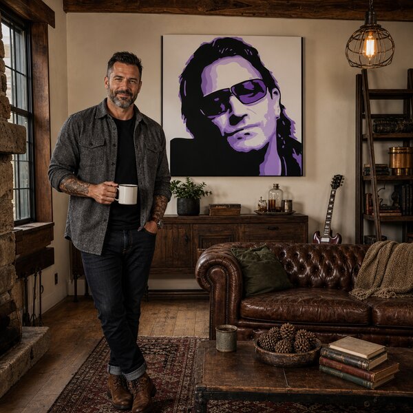 Tablou POP ART pictat manual Bono-U2 1 bucată bono3 - 50x50 cm