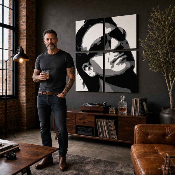 Tablou POP ART pictat manual Bono-U2 4 buc bono2 - 60x60 cm