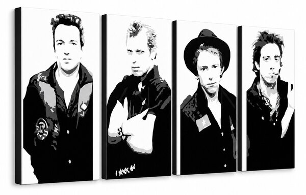 Tablou POP ART pictat manual Clash 4 bucăți lut - 120x60 cm
