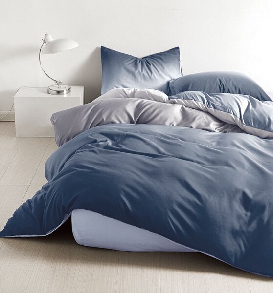 Lenjerie de pat DUBLU, model cu 2 FETE, cu 4 PIESE din BUMBAC SATINAT SUPERIOR (cod SA-661-BF)