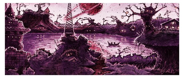 Tablou - Sat fermecat (120x50 cm)