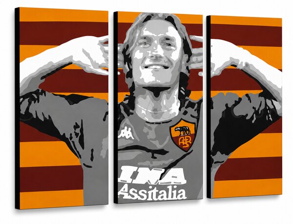 Tablou POP ART pictat manual Francesco Totti 3 buc tot - 60x40 cm