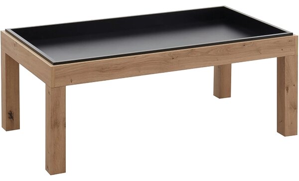 Masuta cafea AVERSA, stejar artisan/negru, PAL, 108x60x43 cm