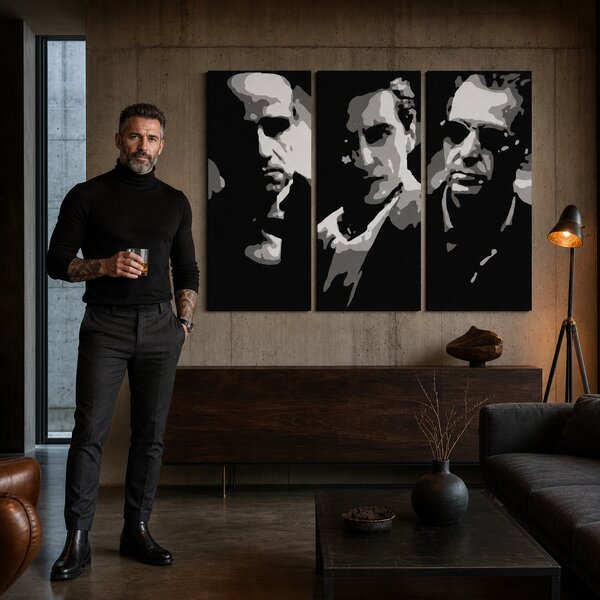 Tablou POP ART pictat manual GODFATHER 3 buc god2 - 60x40 cm