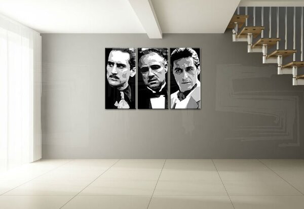 Tablou POP ART pictat manual GODFATHER 3 buc god123 - 60x40 cm