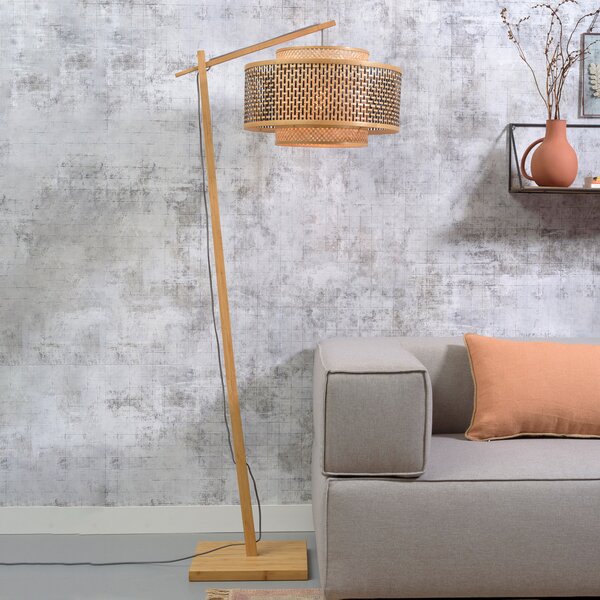 Good & Mojo GOOD MOJO Bhutan lampă podea natur 176cm Ø50cm, Lemn, Camera de zi / sufragerie, Bamboo, Design