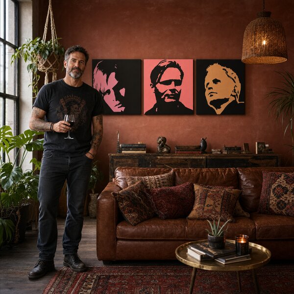 Tablou POP ART pictat manual Herbert Grônemeyer 3 buc hg - 120x40 cm