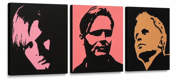Tablou POP ART pictat manual Herbert Grônemeyer 3 buc hg - 120x40 cm