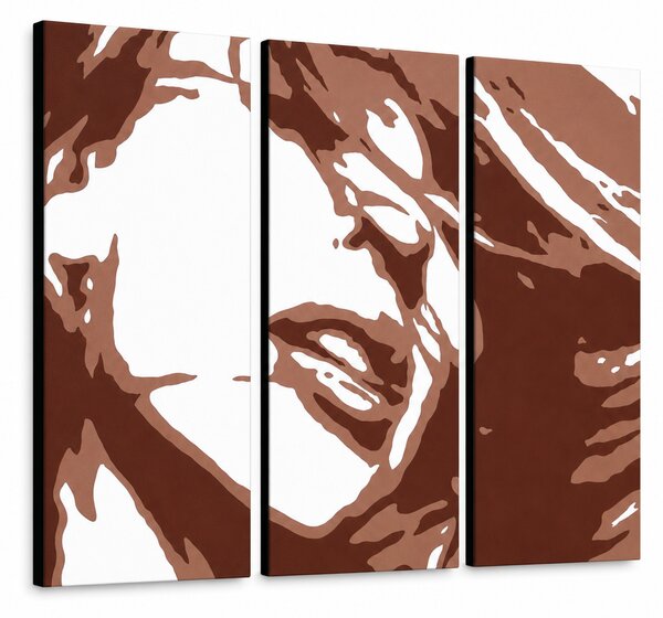 Tablou POP ART pictat manual Kylie Minogue 3 bucăți - 60x40 cm
