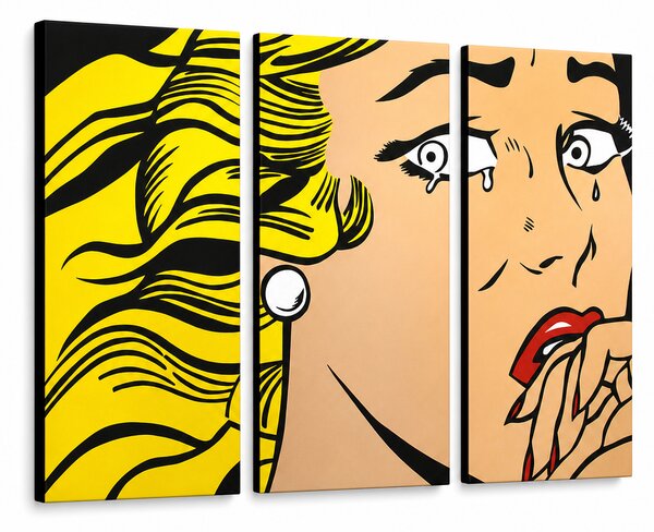 Tablou POP ART pictat manual LICHTENSTEIN 3 buc li3/x2 - 60x40 cm