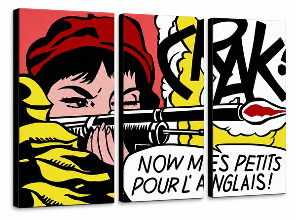 Tablou POP ART pictat manual LICHTENSTEIN 3 buc li8 - 60x40 cm