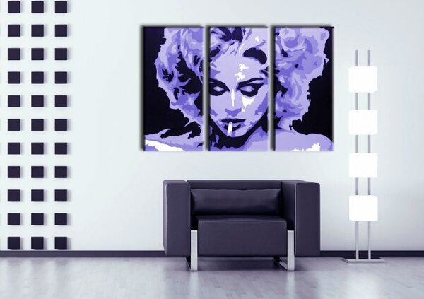 Tablou POP ART pictat manual MADONNA 3 buc 0002 ma - 60x40 cm
