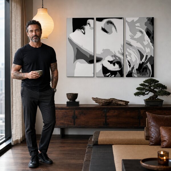 Tablou POP ART pictat manual MADONNA 3 bucăți ma5 - 60x40 cm