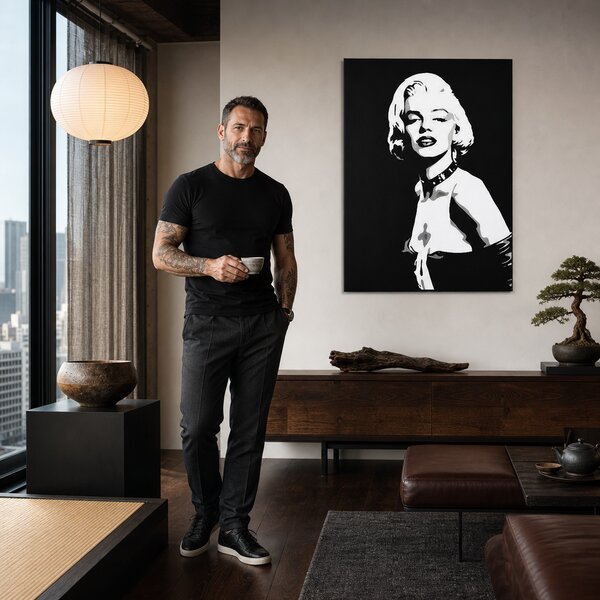 Tablou POP ART pictat manual Marilyn MONROE 1 buc mon5 - 60x80 cm