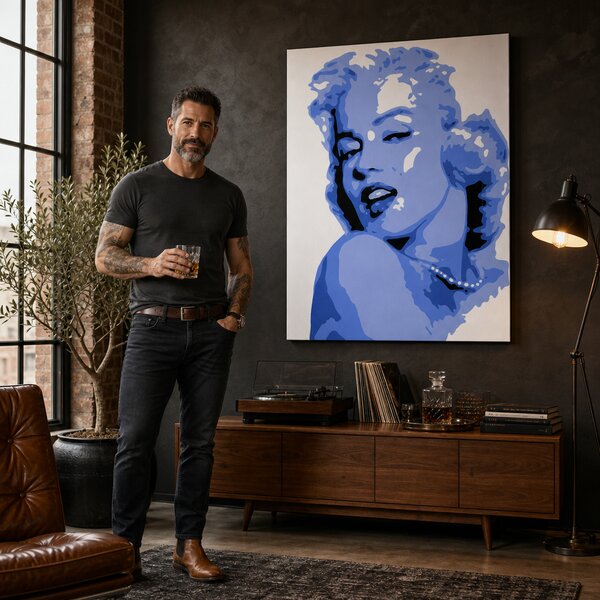 Tablou POP ART pictat manual Marilyn Monroe 1 buc mon - 30x40 cm