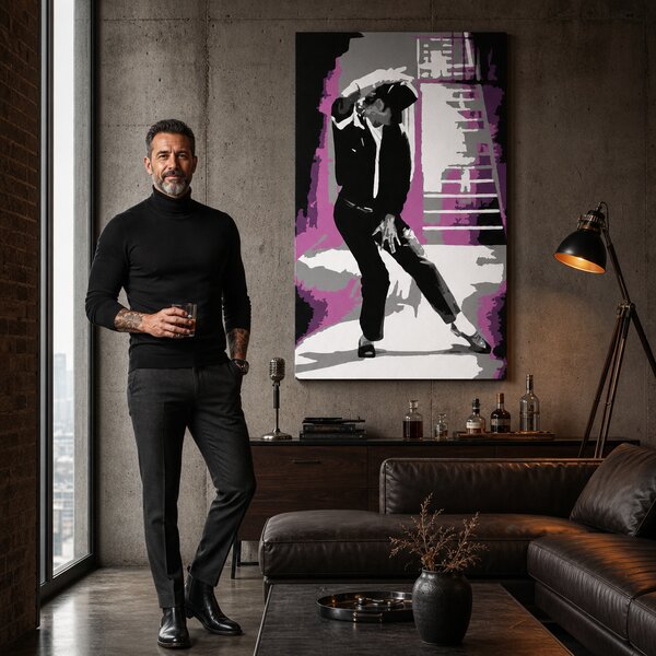 Tablou POP ART pictat manual Michael Jackson 1 bucată mj3 - 40x60 cm