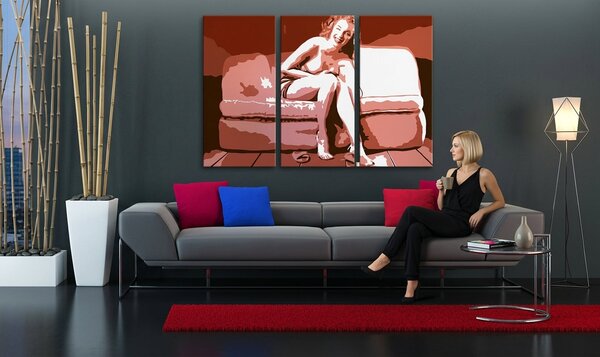 Tablou POP ART pictat manual Marilyn Monroe 3 bucăți mon3 - 60x40 cm