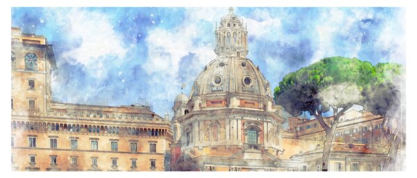 Tablou - Biserica Santa Maria di Loreto, Roma, Italia (120x50 cm)