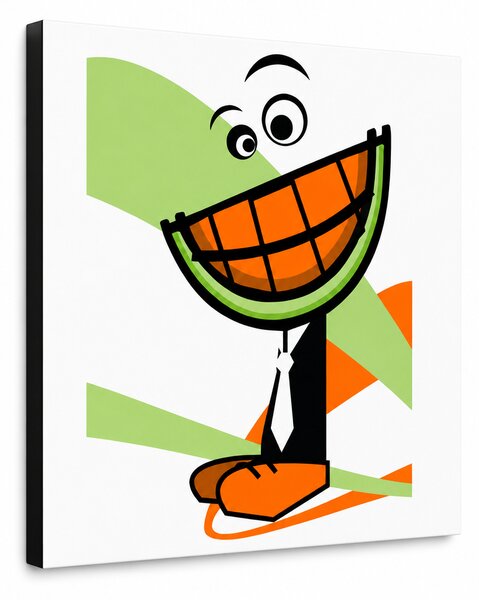 Tablou POP ART pictat manual MELON 1 bucată pepene - 30x40 cm