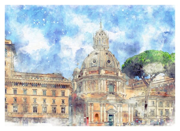 Tablou - Biserica Santa Maria di Loreto, Roma, Italia (70x50 cm)