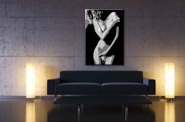 Tablou POP ART pictat manual Nude Woman 1 bucată nak - 30x40 cm