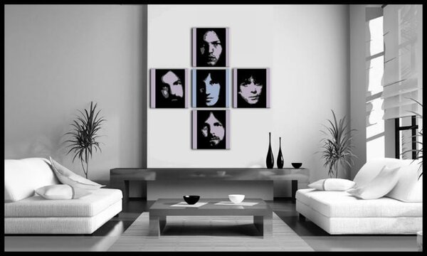 Tablou POP ART pictat manual Pink Floyd 4 bucăți pf