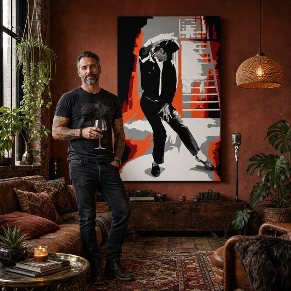 Tablou POP ART pictat manual Michael Jackson 1 bucată mj4 - 40x60 cm