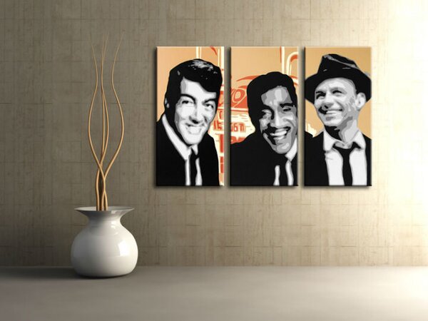 Tablou POP ART pictat manual Rat Pack 3 bucăți rp2 - 60x40 cm