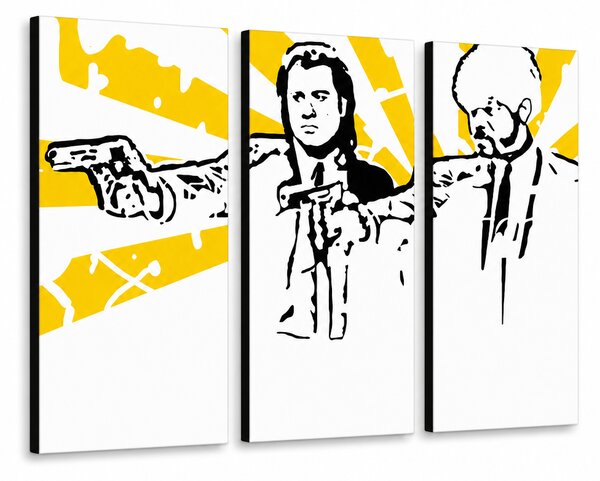 Tablou POP ART pictat manual Pulp ficțiune 3 bucăți pulp2 - 60x40 cm