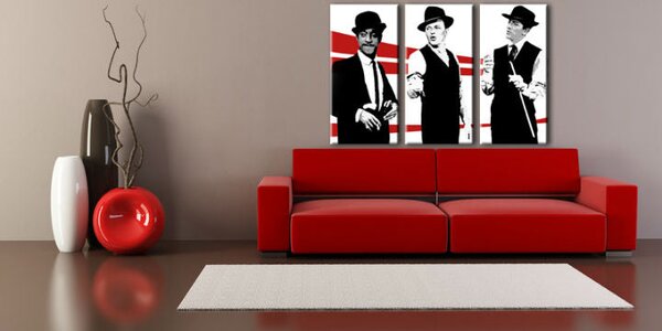 Tablou POP ART pictat manual Rat Pack 3 bucăți rp2 - 60x40 cm