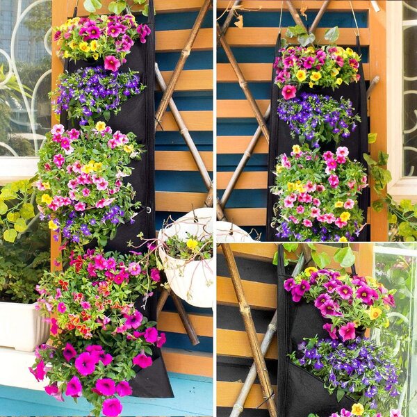 Jardiniera verticala impermeabila, suport de flori pentru gard