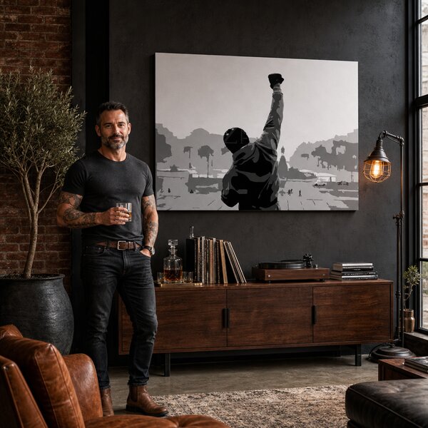 Tablou POP ART pictat manual ROCKY 1 buc rocky - 60x40 cm