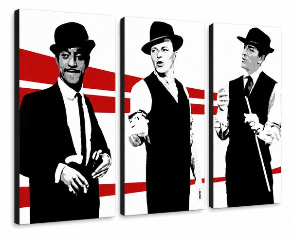 Tablou POP ART pictat manual Rat Pack 3 piese rp - 60x40 cm