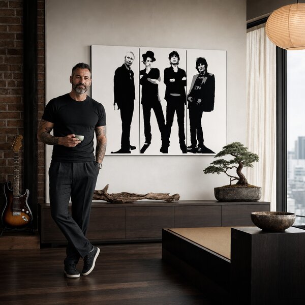 Tablou POP ART pictat manual Rolling Stones 4 buc rs - 60x60 cm