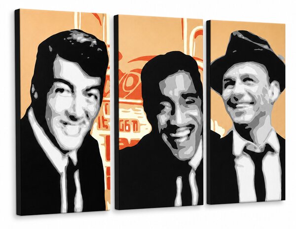 Tablou POP ART pictat manual Rat Pack 3 bucăți rp3 - 60x40 cm