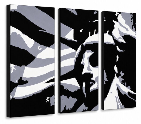 Tablou POP ART pictat manual Statuia Libertății 3 bucăți fs2 - 60x40 cm