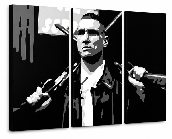 Tablou POP ART pictat manual Stock Lock 3 Piece Sto - 60x40 cm